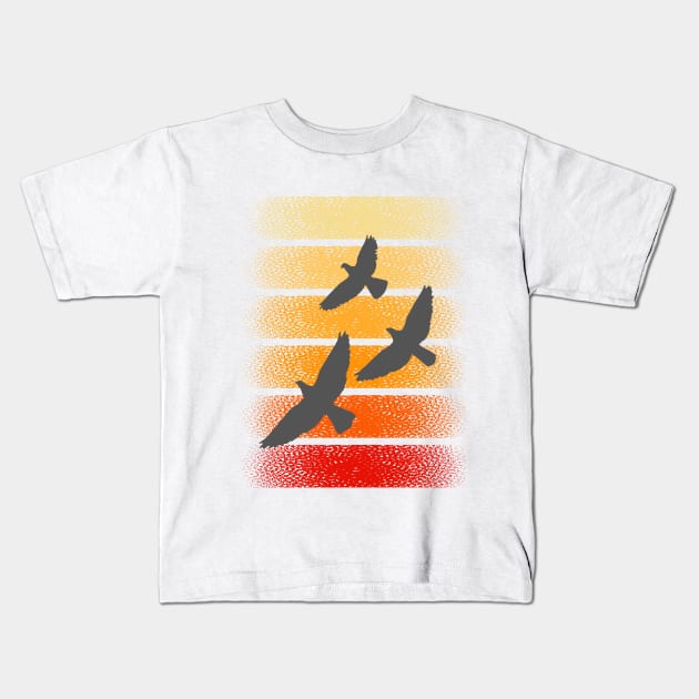 Retro Birds Kids T-Shirt by MOS_Services